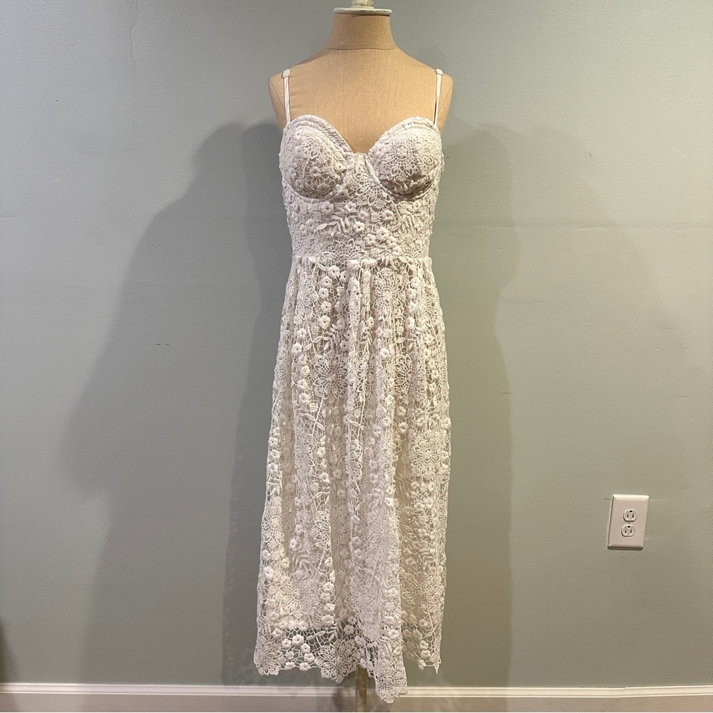Yumi Kim Prima Donna White Lace Midi Dress